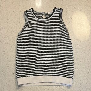 Womens's Black and White Striped Knit Top